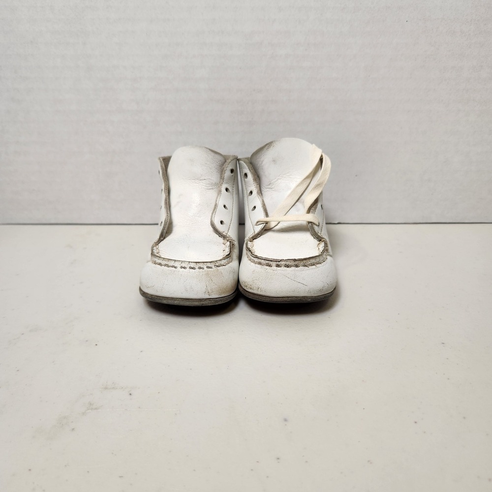 VTG Baby Shoe Stride Rite Firstie 80275M4 Size 3.5D White No Laces‎ Box No Lid